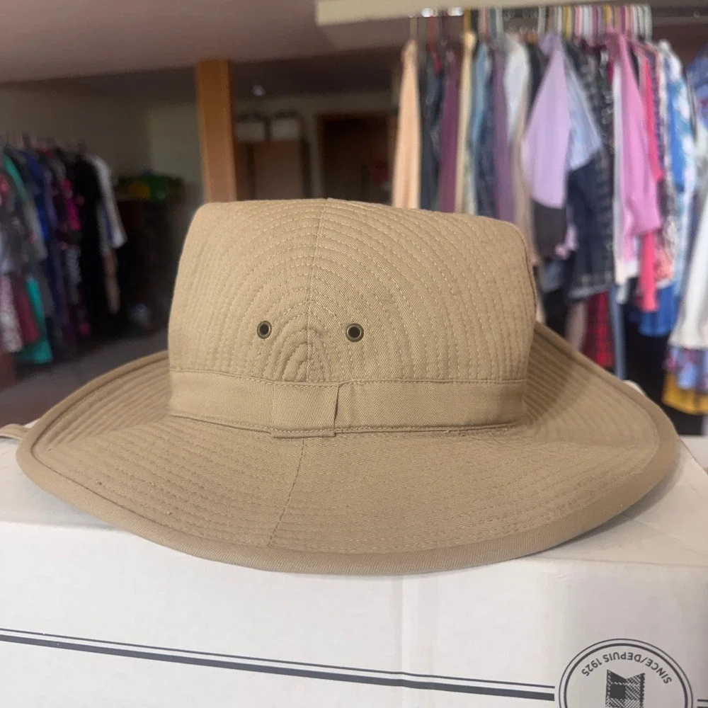 Banana Republic Safari Hat Mens Small Tan Vintage 80s Mill Valley Cotton
